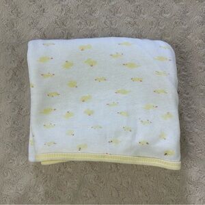 Bon Bebe Duck Print Baby Blanket Thin Swaddle Yellow White Orange Ducky Duckling